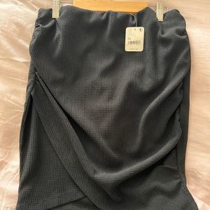 Free People Angie Wrap Skirt size Medium in BLACK, NWT!